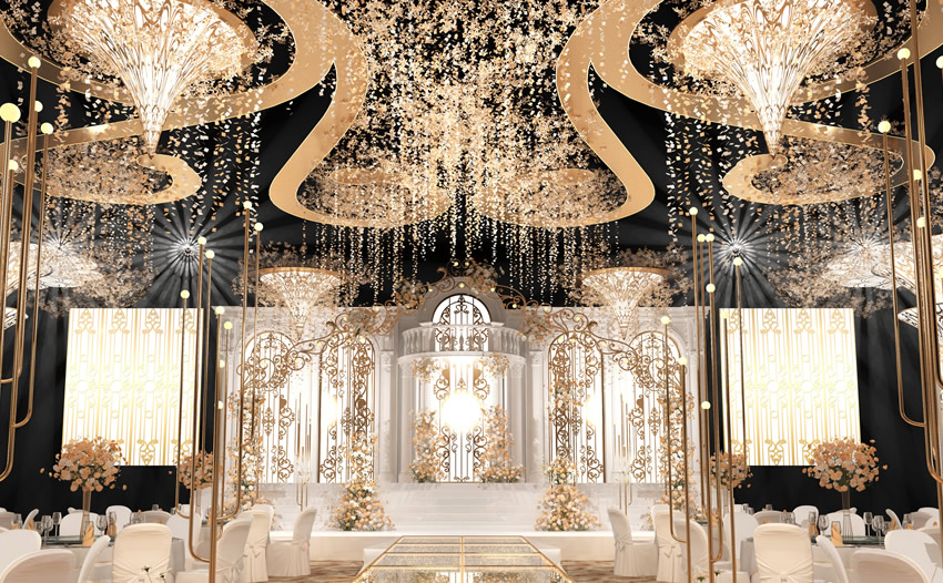 隆阳花木兰喜事汇金色大厅效果展示